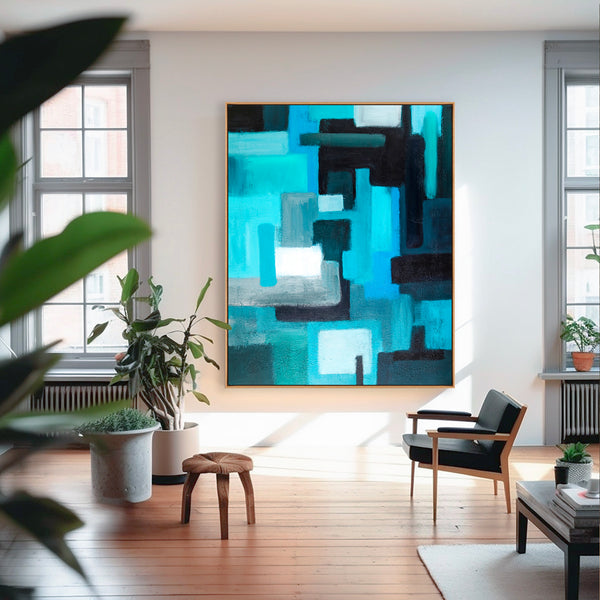 Abstract Painting – Original Wall Art – Large Oil & Acrylic Painting on Canvas – Modern Minimalist Contemporary Canvas Art – “Assembled”
