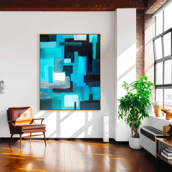 Abstract Painting – Original Wall Art – Large Oil & Acrylic Painting on Canvas – Modern Minimalist Contemporary Canvas Art – “Assembled”