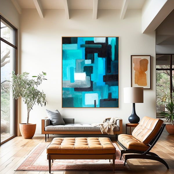 Abstract Painting – Original Wall Art – Large Oil & Acrylic Painting on Canvas – Modern Minimalist Contemporary Canvas Art – “Assembled”