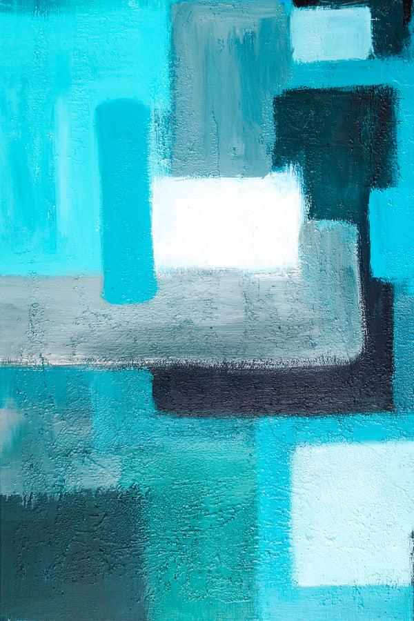 Abstract Painting – Original Wall Art – Large Oil & Acrylic Painting on Canvas – Modern Minimalist Contemporary Canvas Art – “Assembled”
