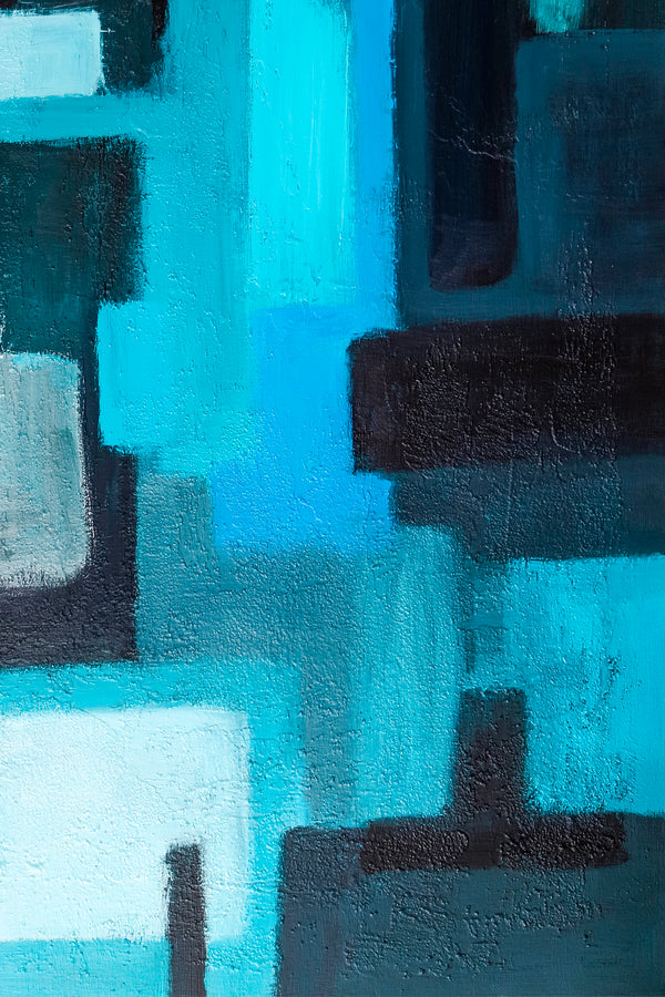 Abstract Painting – Original Wall Art – Large Oil & Acrylic Painting on Canvas – Modern Minimalist Contemporary Canvas Art – “Assembled”