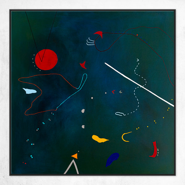 Oil & Mixed Media Abstract Original Painting, Expression of Freedom in Modern Wall Art | Ataraxy of the abyss (48"x48")