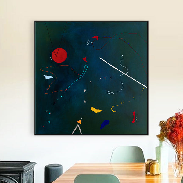 Oil & Mixed Media Abstract Original Painting, Expression of Freedom in Modern Wall Art | Ataraxy of the abyss (48"x48")