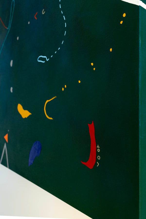 Oil & Mixed Media Abstract Original Painting, Expression of Freedom in Modern Wall Art | Ataraxy of the abyss (48"x48")