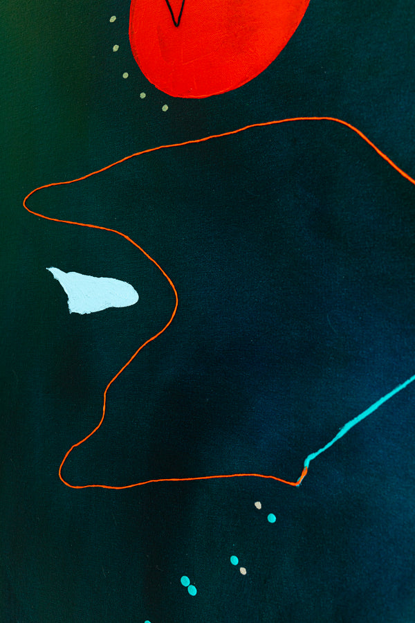 Oil & Mixed Media Abstract Original Painting, Expression of Freedom in Modern Wall Art | Ataraxy of the abyss (48"x48")