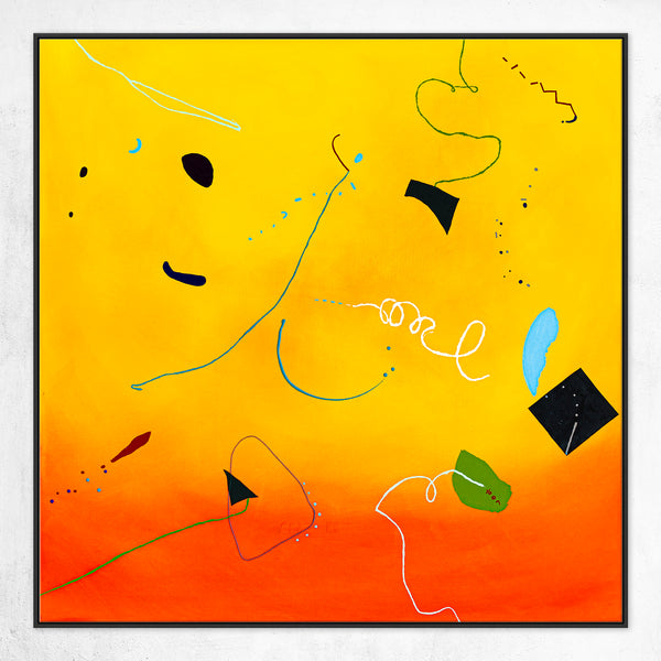 Oil & Mixed Media Abstract Original Painting, Expression of Freedom in Modern Wall Art | Ataraxy of the warmth (48"x48")