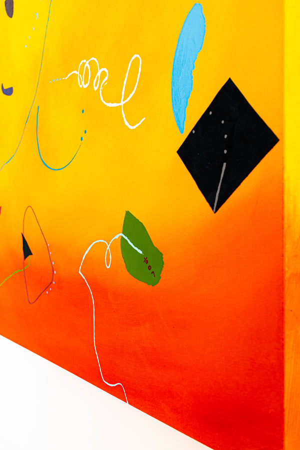 Oil & Mixed Media Abstract Original Painting, Expression of Freedom in Modern Wall Art | Ataraxy of the warmth (48"x48")