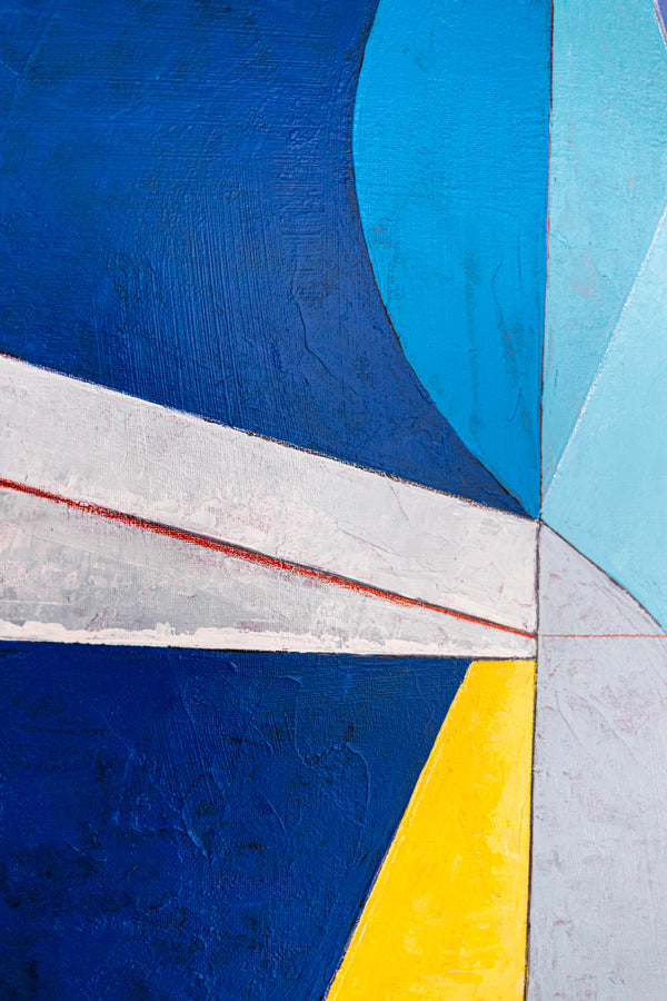 Abstract Geometric Painting – Original Wall Art – Oil & Acrylic on Canvas – Axis Lucis (24"x32" | 60x80cm)