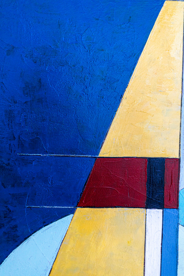 Abstract Geometric Painting – Original Wall Art – Oil & Acrylic on Canvas – Axis Lucis (24"x32" | 60x80cm)