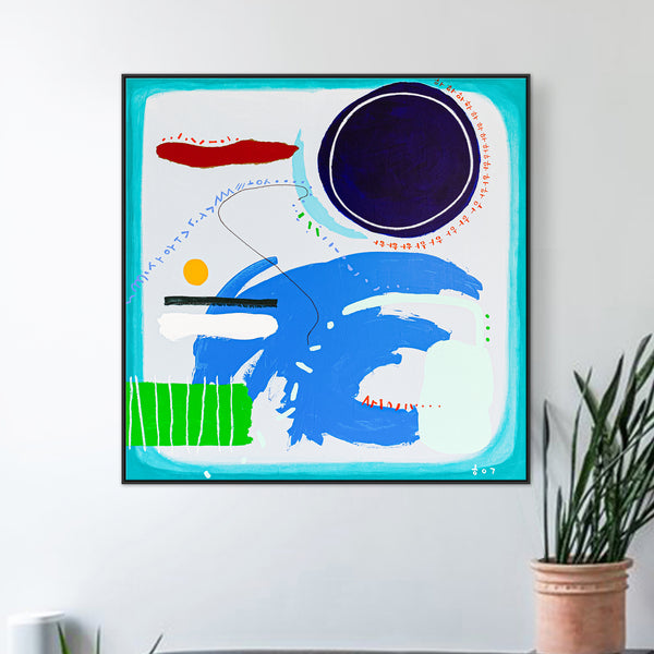 Mixed Media Abstract Original Painting, Canvas Wall Art of Exploration in Acrylic and Mixed Media | Basic elements in nature (40"x40")