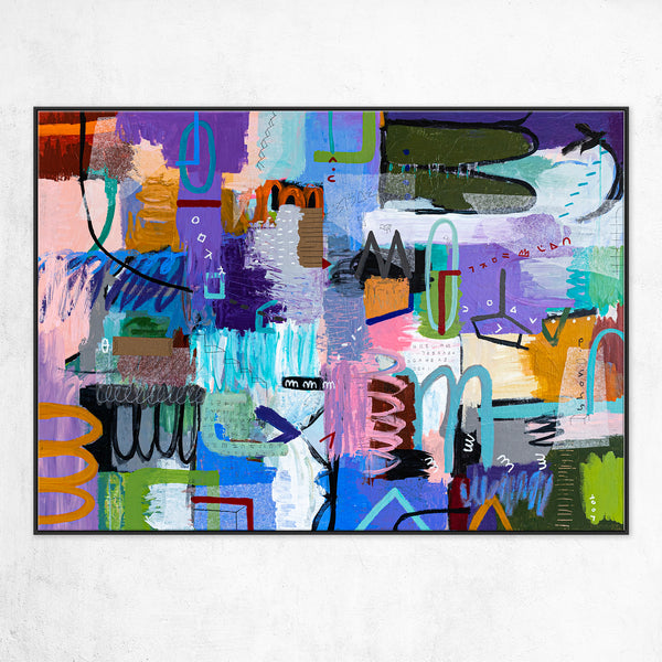 Dynamic Fusion of Colors in Modern Abstract Original Painting, Contemporary Wall Art | Beautiful Sentiment (56"x40")