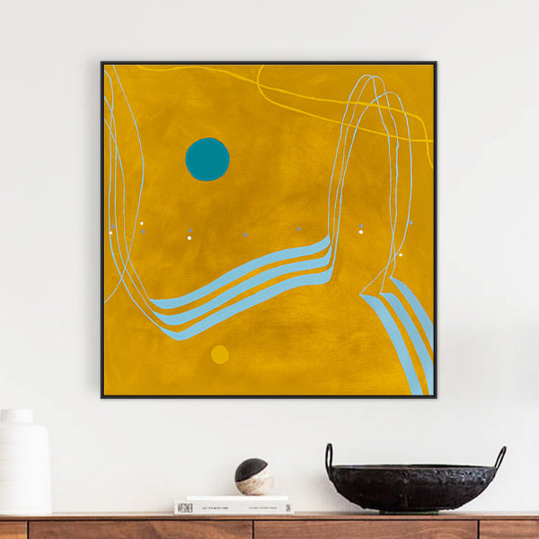 Vision of Oxide Yellow in Modern Abstract Original Oil & Acrylic Painting, Canvas Wall Art in Contemporary Style | Caelum (36"x36")