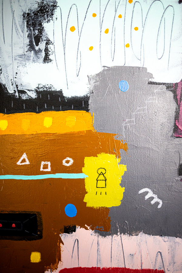 Abstract Painting – Original Wall Art – Oil & Acrylic on Canvas – Modern Art – Carmen Puncti (24"x24" | 60x60cm)