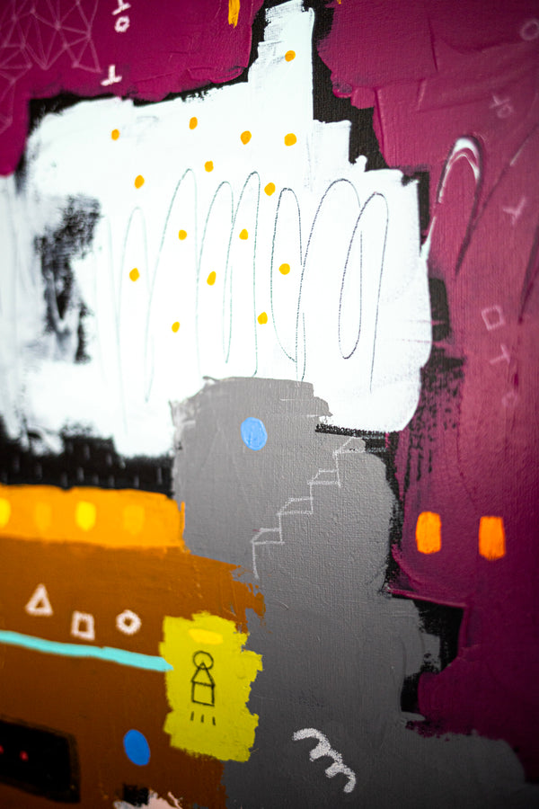 Abstract Painting – Original Wall Art – Oil & Acrylic on Canvas – Modern Art – Carmen Puncti (24"x24" | 60x60cm)