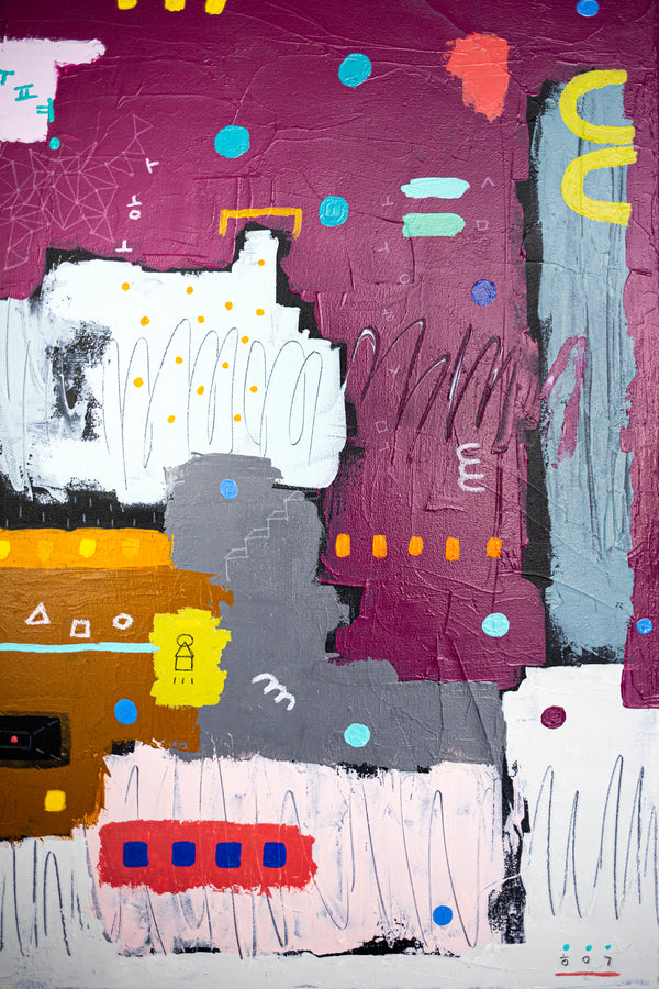 Abstract Painting – Original Wall Art – Oil & Acrylic on Canvas – Modern Art – Carmen Puncti (24"x24" | 60x60cm)