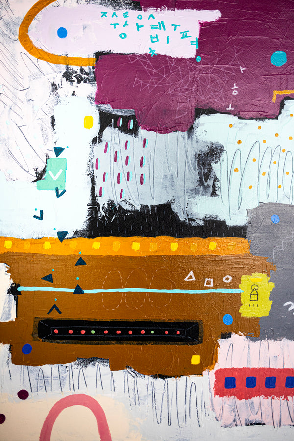 Abstract Painting – Original Wall Art – Oil & Acrylic on Canvas – Modern Art – Carmen Puncti (24"x24" | 60x60cm)