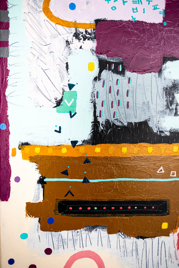 Abstract Painting – Original Wall Art – Oil & Acrylic on Canvas – Modern Art – Carmen Puncti (24"x24" | 60x60cm)