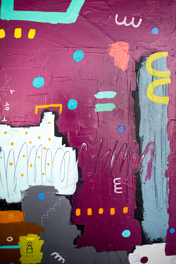 Abstract Painting – Original Wall Art – Oil & Acrylic on Canvas – Modern Art – Carmen Puncti (24"x24" | 60x60cm)