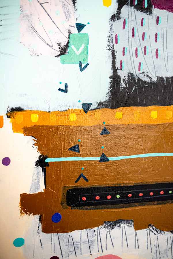 Abstract Painting – Original Wall Art – Oil & Acrylic on Canvas – Modern Art – Carmen Puncti (24"x24" | 60x60cm)