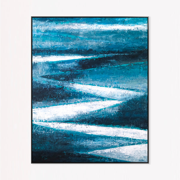 Abstract Painting – Original Wall Art – Large Oil & Acrylic Painting on Canvas – Modern Minimalist Contemporary Canvas Art – “Channel”