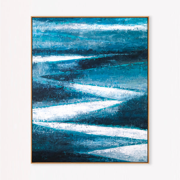 Abstract Painting – Original Wall Art – Large Oil & Acrylic Painting on Canvas – Modern Minimalist Contemporary Canvas Art – “Channel”