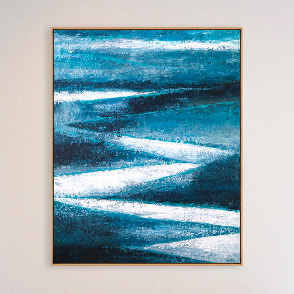 Abstract Painting – Original Wall Art – Large Oil & Acrylic Painting on Canvas – Modern Minimalist Contemporary Canvas Art – “Channel”