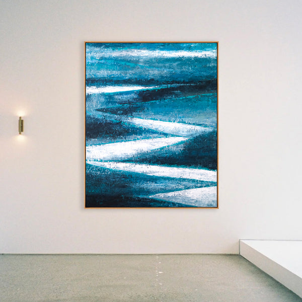 Abstract Painting – Original Wall Art – Large Oil & Acrylic Painting on Canvas – Modern Minimalist Contemporary Canvas Art – “Channel”