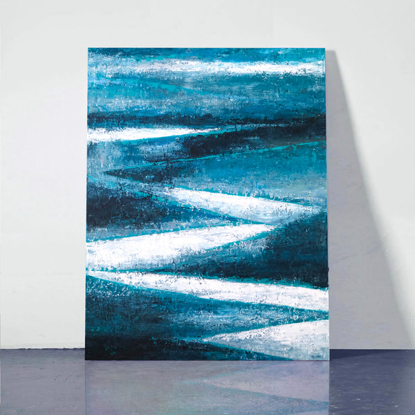 Abstract Painting – Original Wall Art – Large Oil & Acrylic Painting on Canvas – Modern Minimalist Contemporary Canvas Art – “Channel”