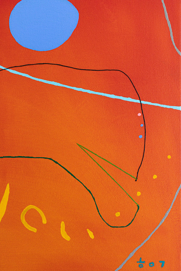 Original Modern Abstract Oil Painting in Red and Orange | Complex Heart (36"x36")