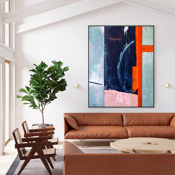 Vibrant Modern Abstract Original Painting, Calmness Canvas Wall Art | Composition A (Vertical Ver.)