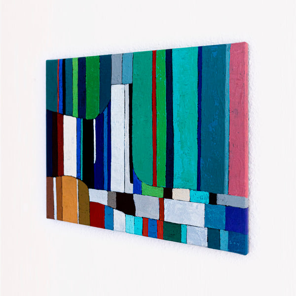 Large Teal Abstract Wall Art — Modern Original Oil Painting, Textured Canvas — "Concordia II"