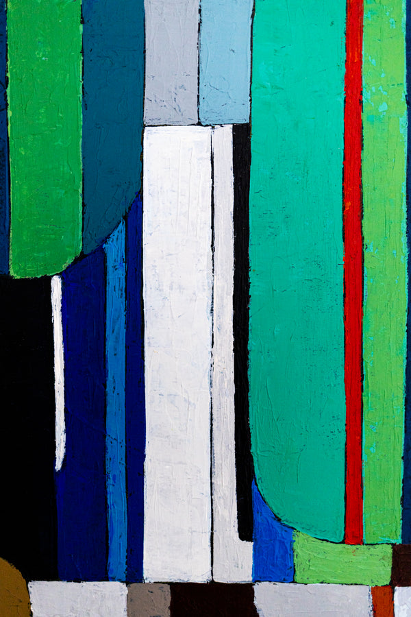 Large Teal Abstract Wall Art — Modern Original Oil Painting, Textured Canvas — "Concordia II" (20"x16" | 51x41cm)