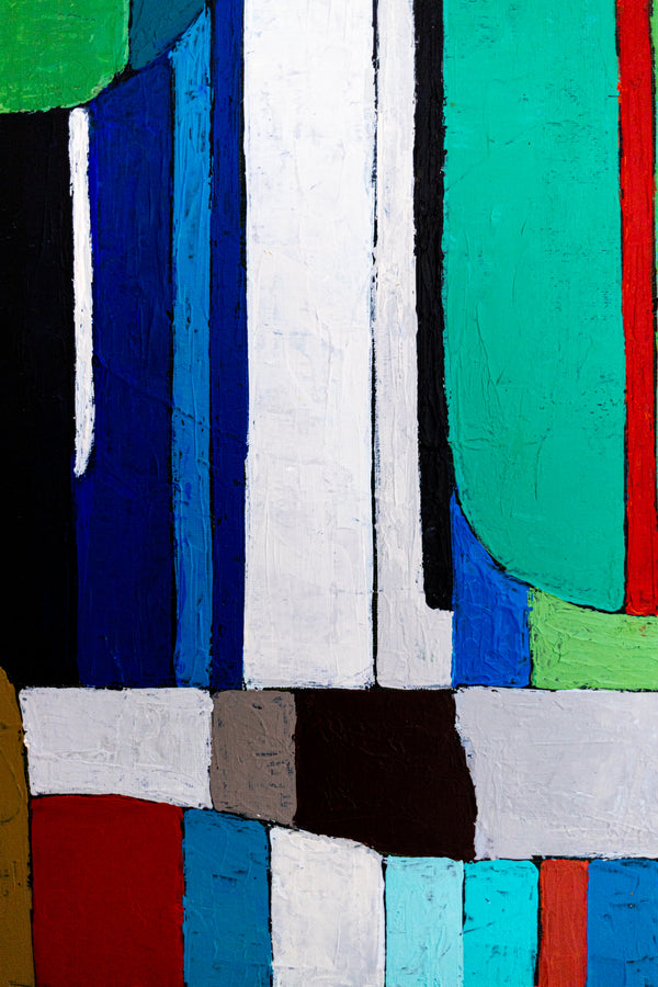 Large Teal Abstract Wall Art — Modern Original Oil Painting, Textured Canvas — "Concordia II" (20"x16" | 51x41cm)