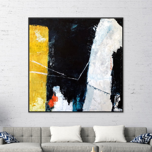 Cheerful Display of Original Abstract Acrylic Painting, Large Expressionist Modern Canvas Wall Art | Connection