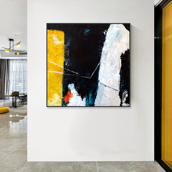 Abstract Painting – Original Wall Art – Large Oil & Acrylic Painting on Canvas – Modern Minimalist Contemporary Canvas Art – “Connection”