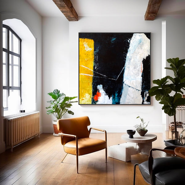 Abstract Painting – Original Wall Art – Large Oil & Acrylic Painting on Canvas – Modern Minimalist Contemporary Canvas Art – “Connection”