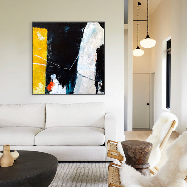 Cheerful Display of Original Abstract Acrylic Painting, Large Expressionist Modern Canvas Wall Art | Connection