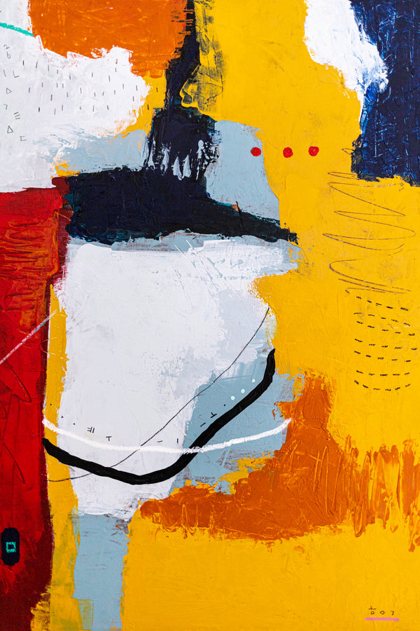 Bold Red Abstract Wall Art — Vibrant Modern Original Oil Painting, Textured Canvas — "Crimson Ballance"