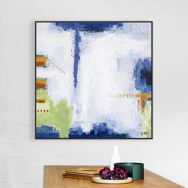Exquisite Abstract Acrylic Painting with Artistic Brush Strokes, Modern Blue Canvas Wall Art | Daydream of Saturday