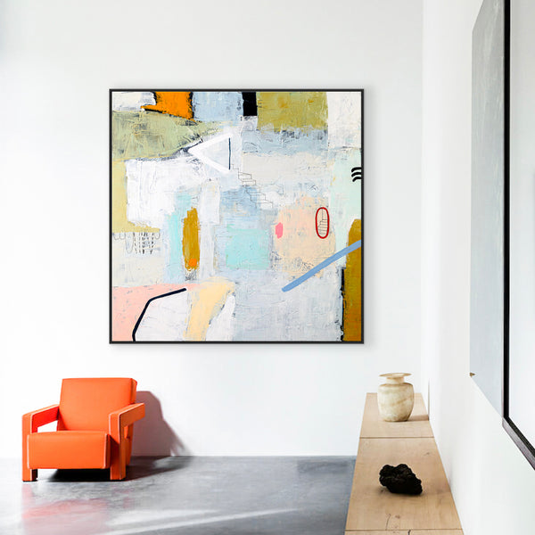 Abstract Modern Original Painting of Dream-like Journey in Soft Pastel, Canvas Wall Art | Daydream of Wednesday