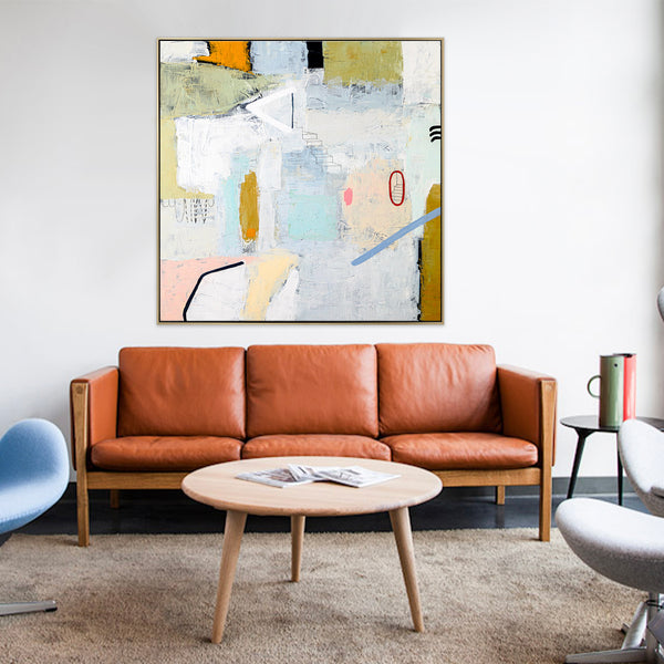 Abstract Modern Original Painting of Dream-like Journey in Soft Pastel, Canvas Wall Art | Daydream of Wednesday