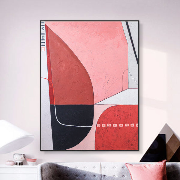 Expressing the Inexpressible in Original Abstract Acrylic Painting, Modern Canvas Wall Art of Red & Pink | Decipher