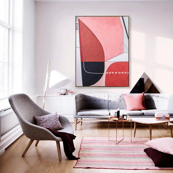 Expressing the Inexpressible in Original Abstract Acrylic Painting, Modern Canvas Wall Art of Red & Pink | Decipher