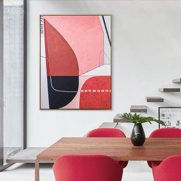 Expressing the Inexpressible in Original Abstract Acrylic Painting, Modern Canvas Wall Art of Red & Pink | Decipher