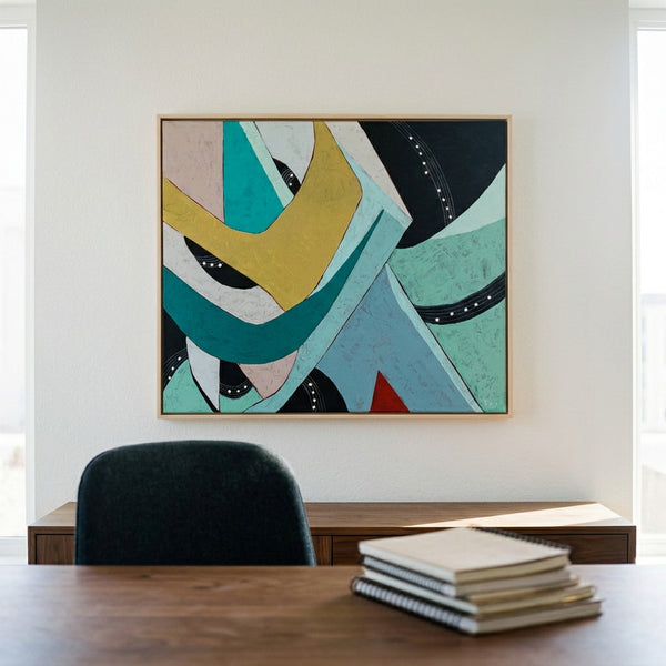 Moody Blue Abstract Wall Art — Modern Original Oil Painting, Textured Canvas Statement Art — "Die Melodie"