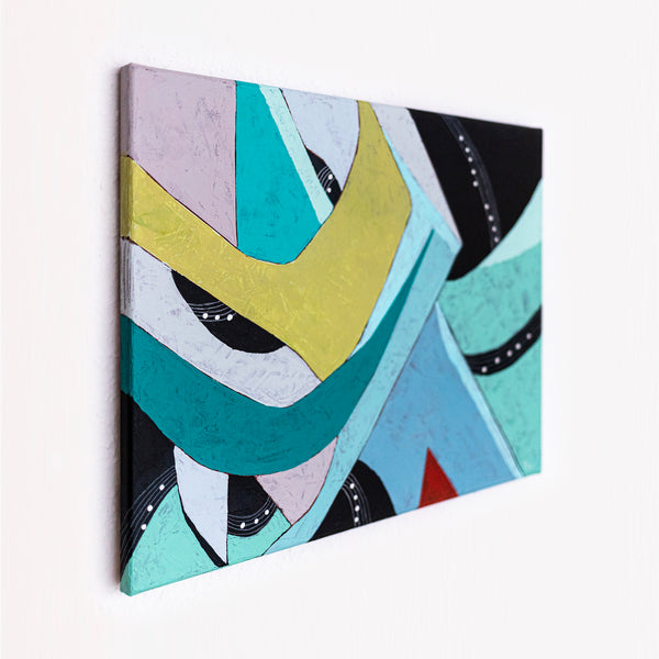 Moody Blue Abstract Wall Art — Modern Original Oil Painting, Textured Canvas Statement Art — "Die Melodie"