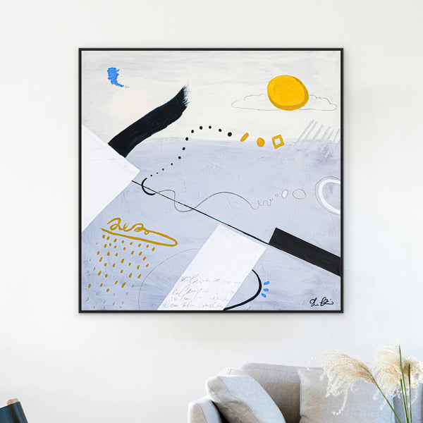 Harmonious Minimalist Original Abstract Painting in Acrylic, Large Modern Contemporary Canvas Wall Art | Diem