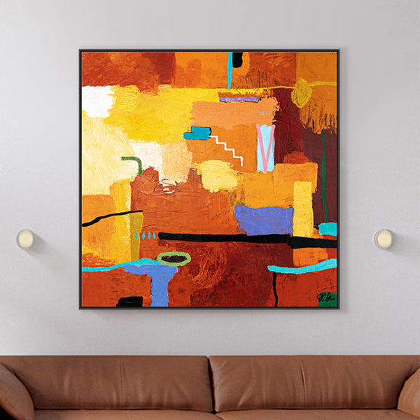 Large Original Abstract Painting in Acrylic, Colorful Modern Canvas Wall Art, Deep and Luminous Expression | Dormir
