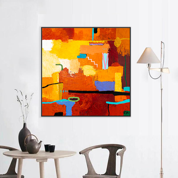 Large Original Abstract Painting in Acrylic, Colorful Modern Canvas Wall Art, Deep and Luminous Expression | Dormir