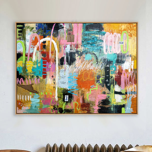 Abstract Painting Original, Expressionism in Modern Abstract Wall Art |  Durees (40"x30)